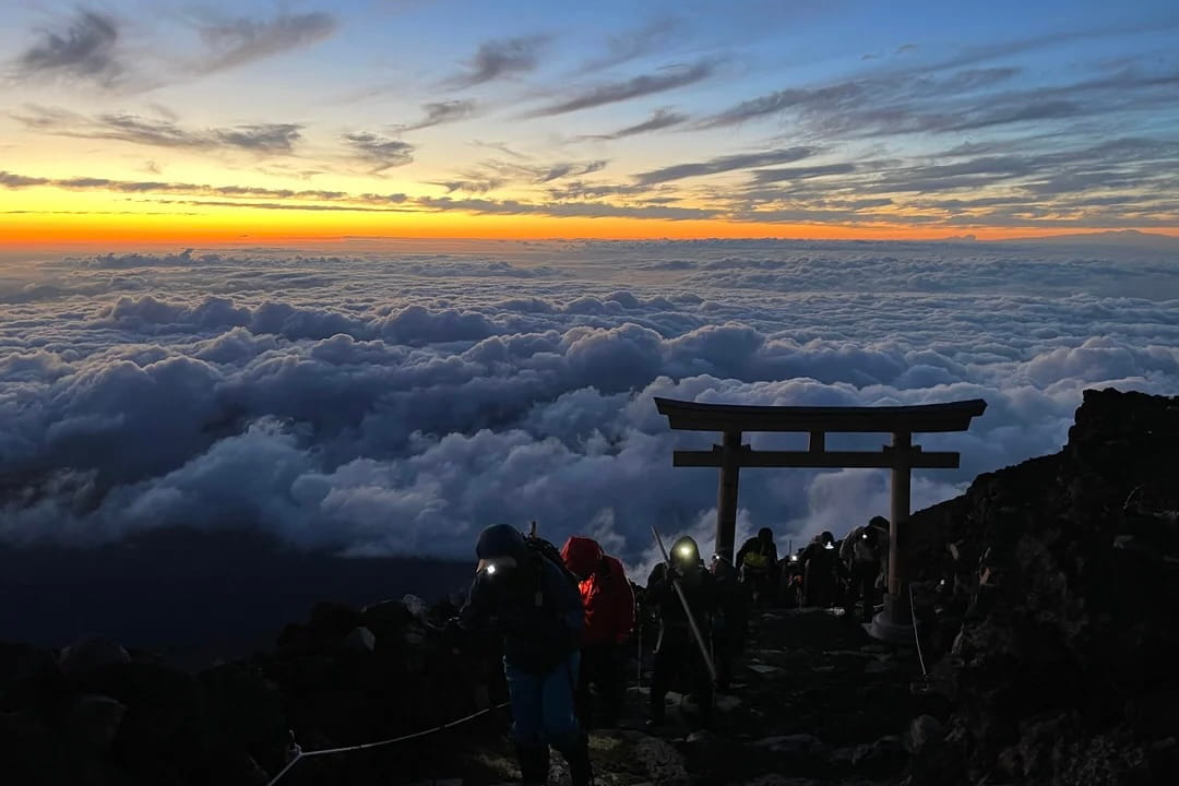 Sunrise at the Mount Fuji summit